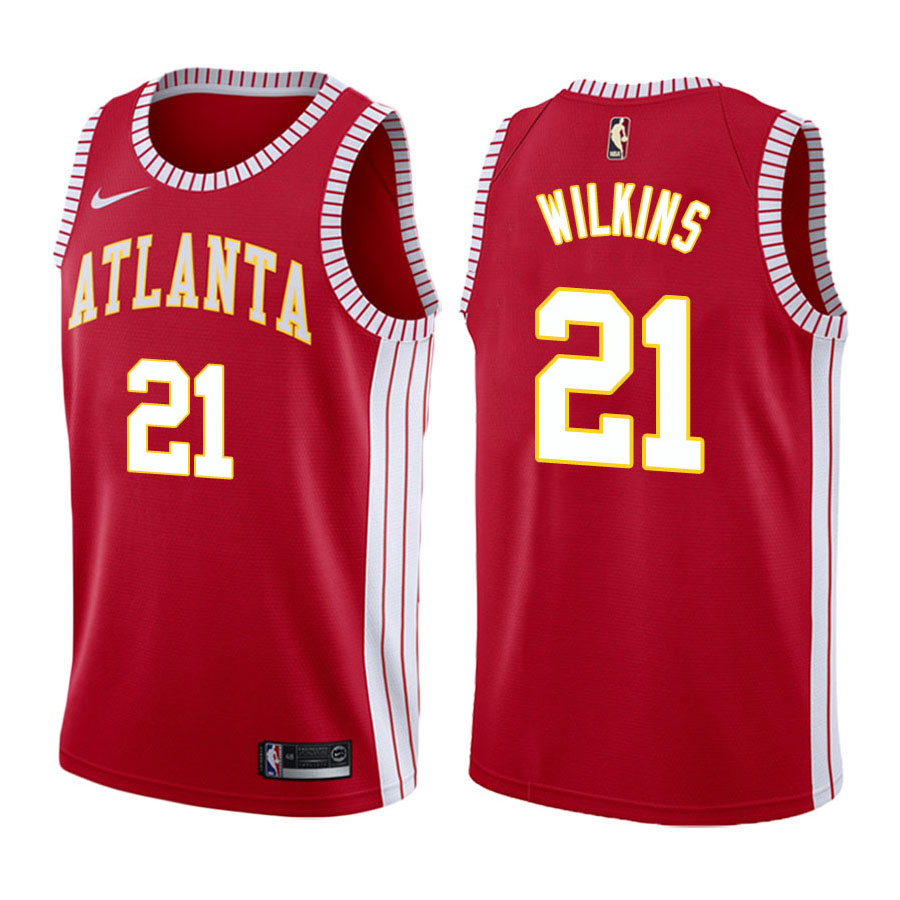 Hawks Male Dominique Wilkins #21 Classic Edition Red Jersey