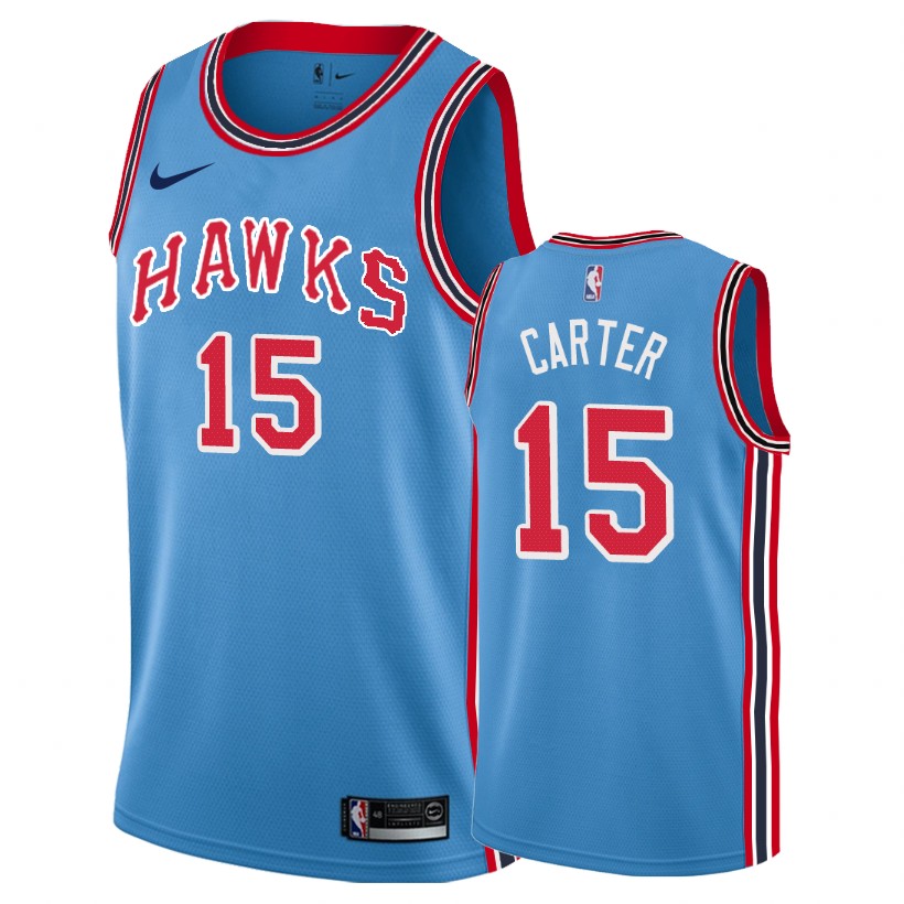 Hawks Male Vince Carter #15 2018-19 Hardwood Classic Blue Jersey