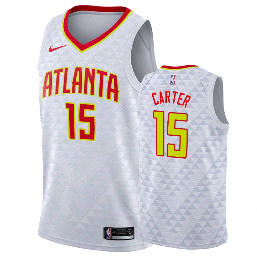 Hawks Male Vince Carter #15 Association White Jersey