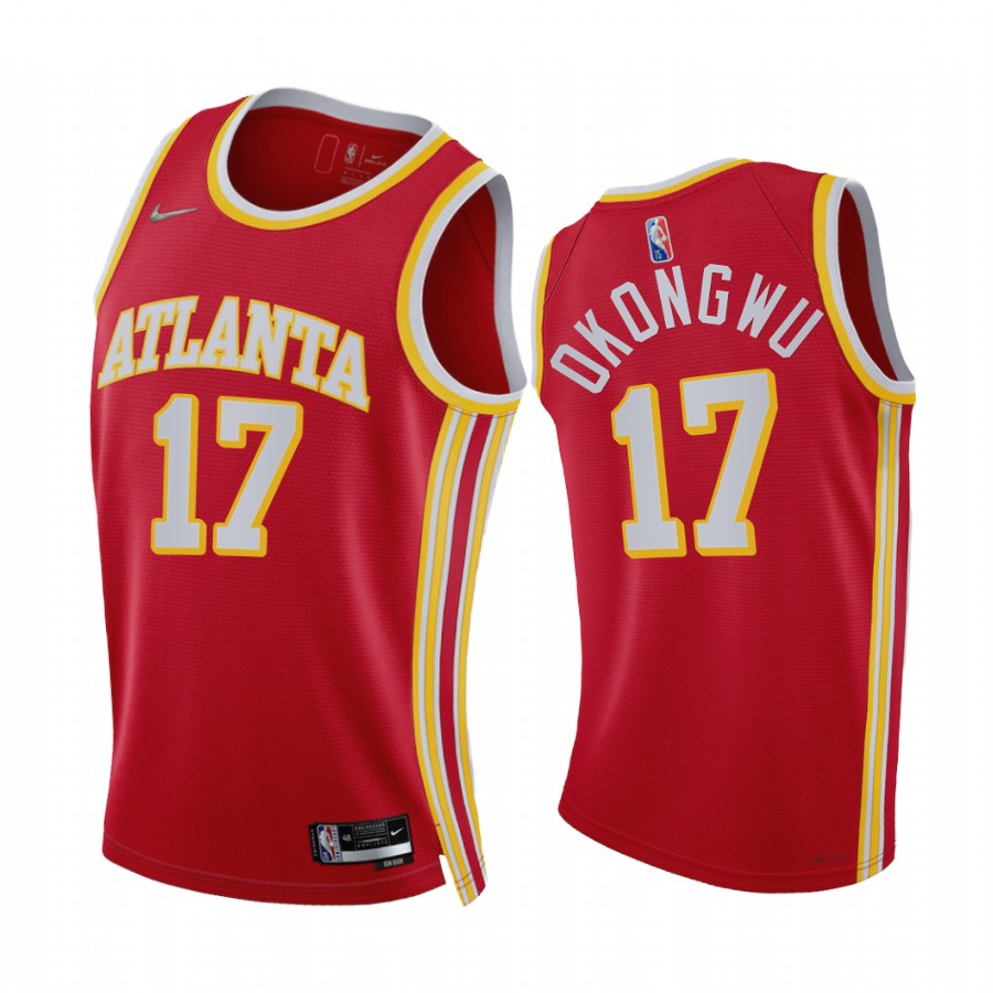 Hawks Onyeka Okongwu Icon Edition Red 2021-22 Jersey 75th Season Diamond