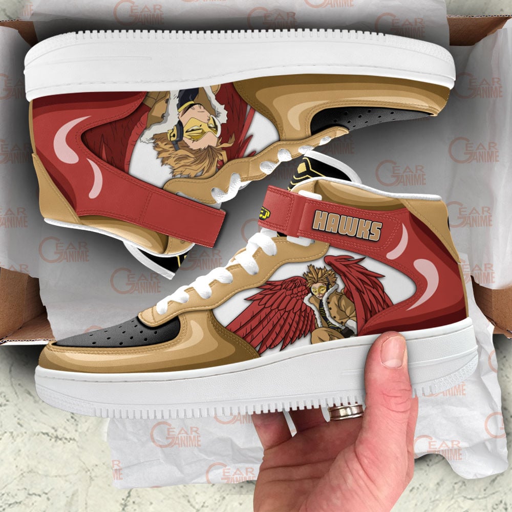Hawks Sneakers Air Mid Custom My Hero Academia Anime Shoes
