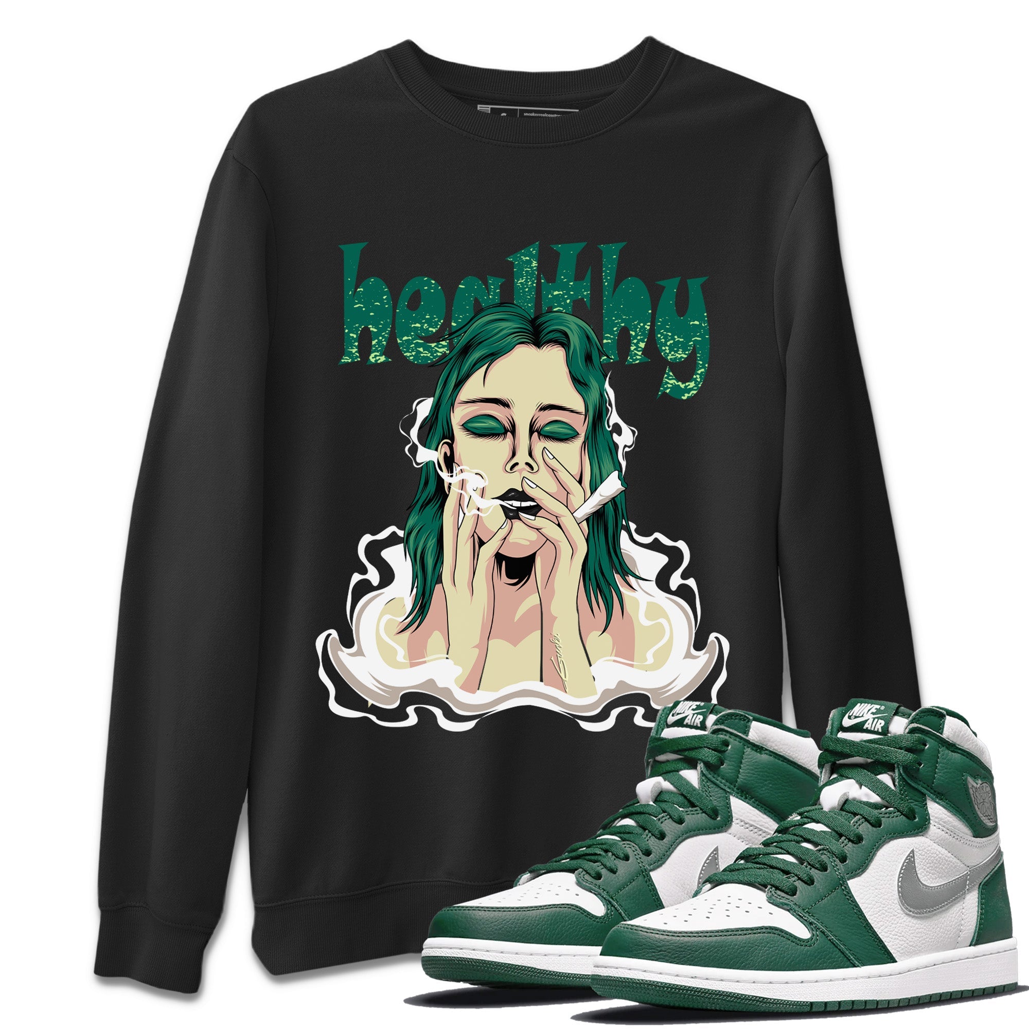 Healthy Unisex Sweater – Air Jordan 1 Gorge Green, Sneakers Matching Sweater