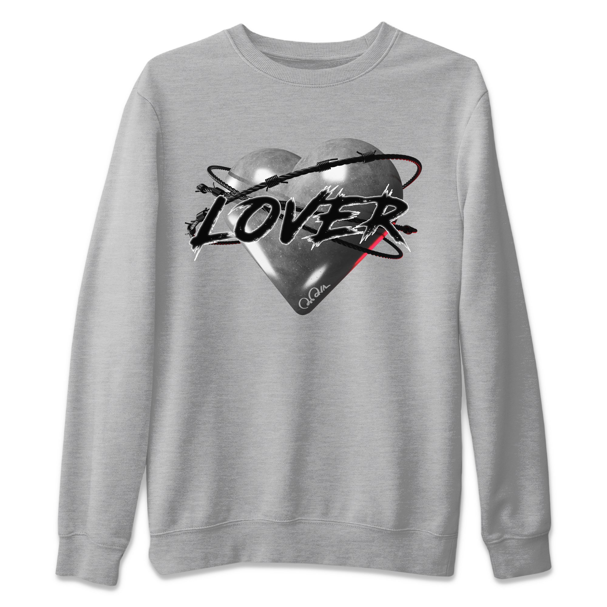 Heart Lover Unisex Sweater – Air Jordan 14 Metallic Silver, Sneakers Matching Sweater