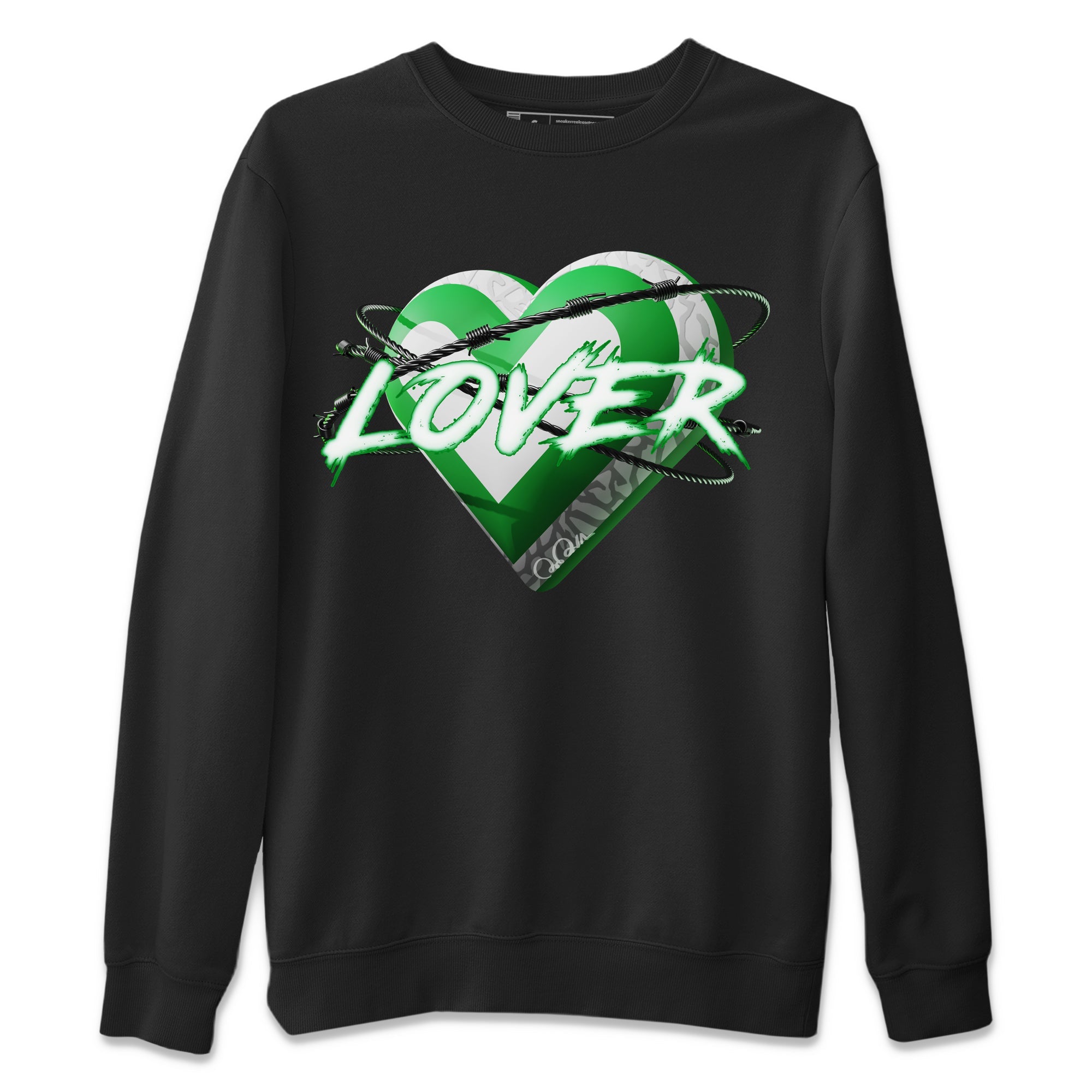 Heart Lover Unisex Sweater – Air Jordan 3 Lucky Green, Sneakers Matching Sweater