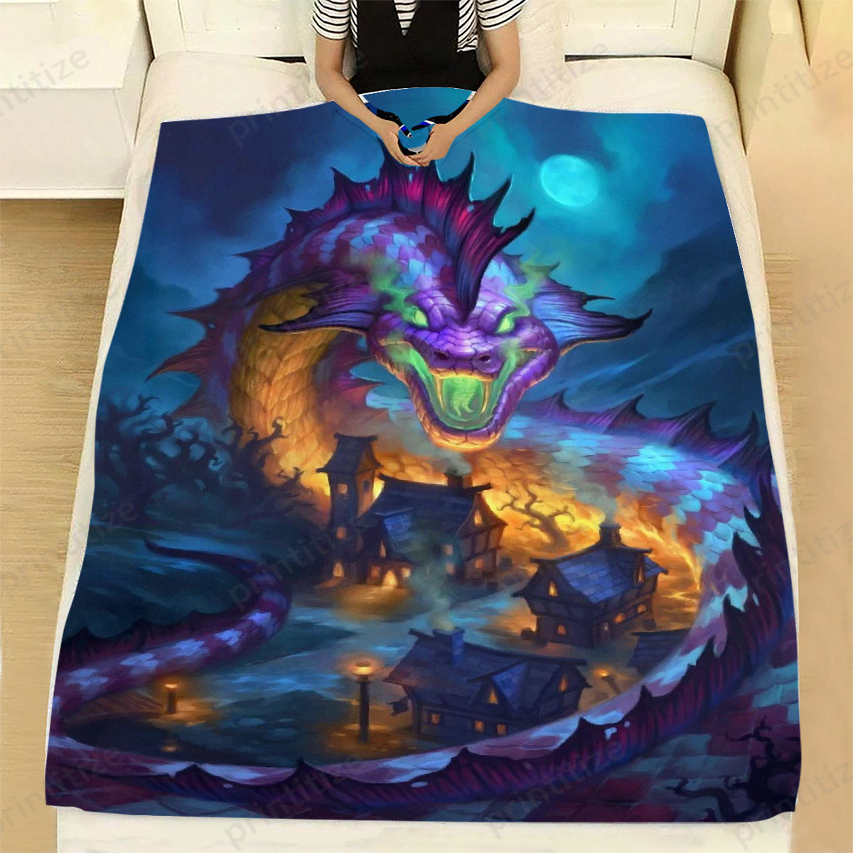 Hearthstone Baku The Mooneater Fleece Blanket
