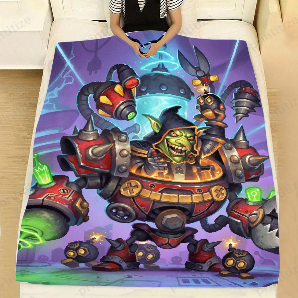 Hearthstone Drboommad Genius Fleece Blanket