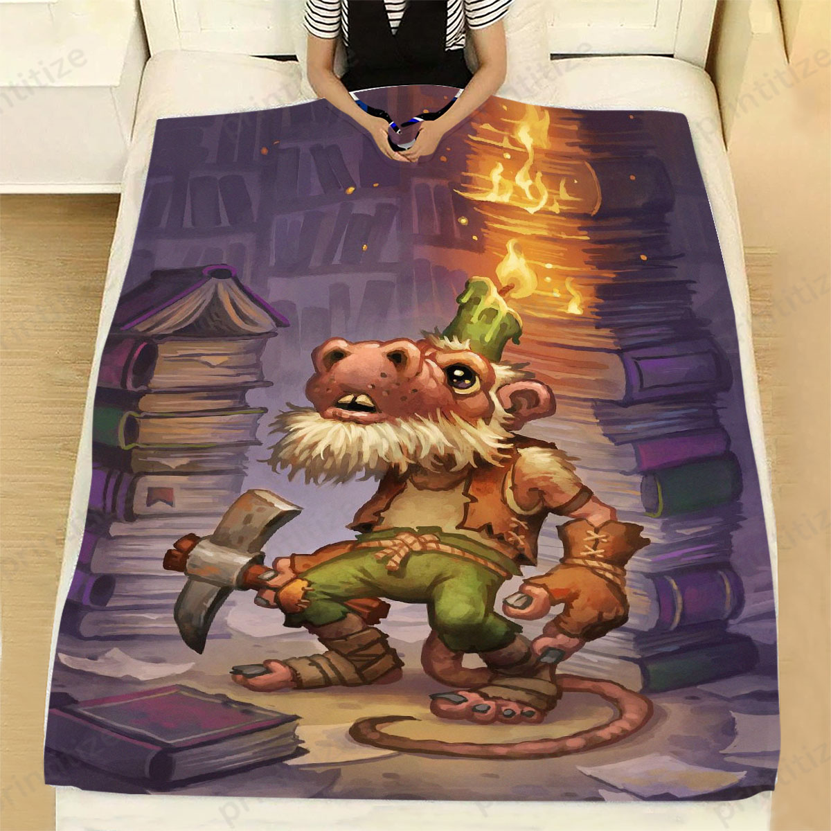 Hearthstone Kobold Librarian Fleece Blanket