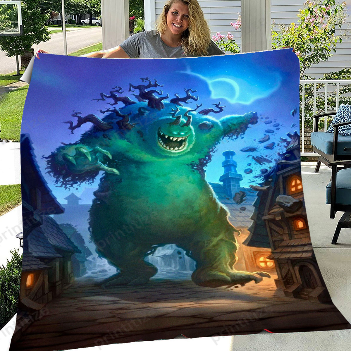 Hearthstone Mossy Horror Fleece Blanket