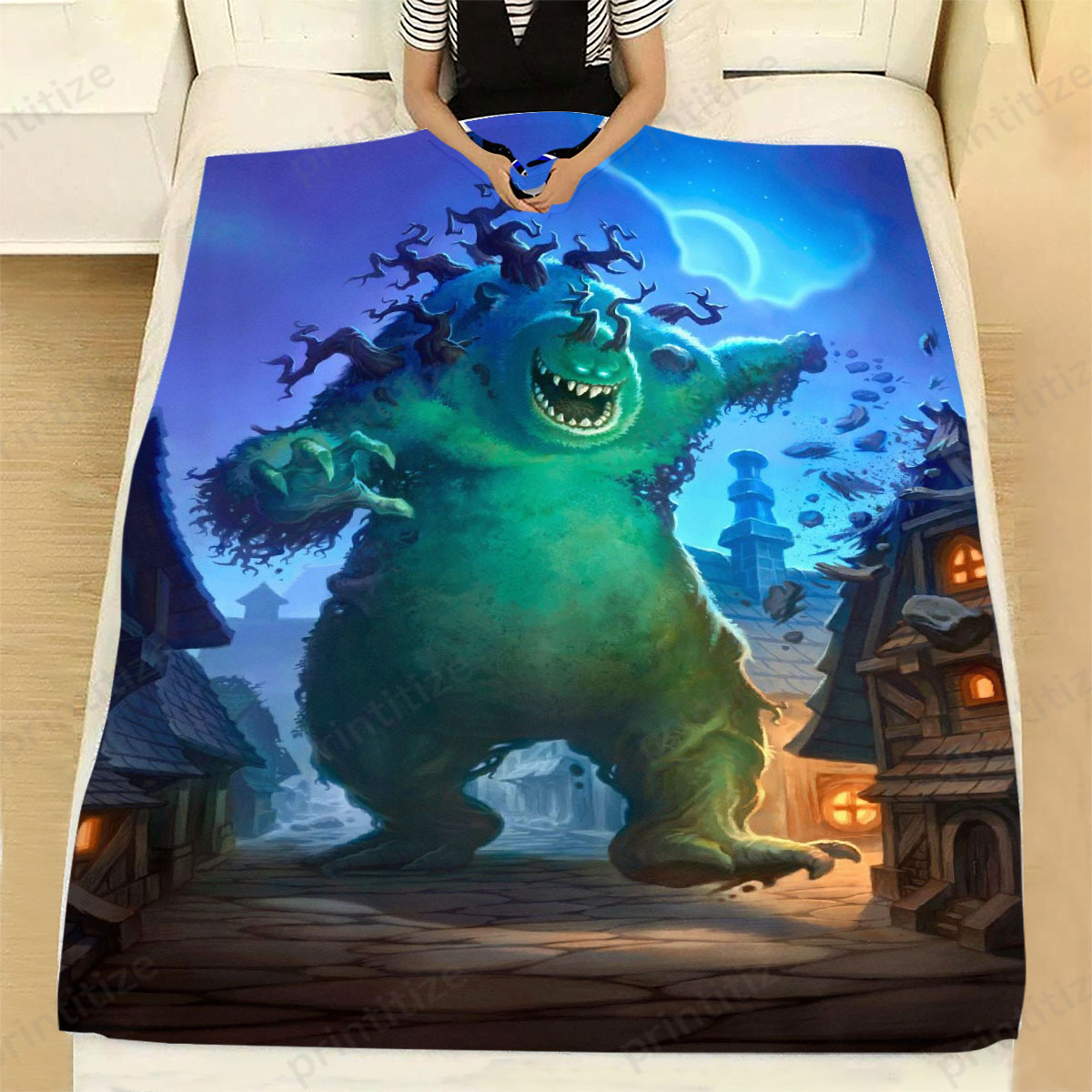 Hearthstone Mossy Horror Fleece Blanket