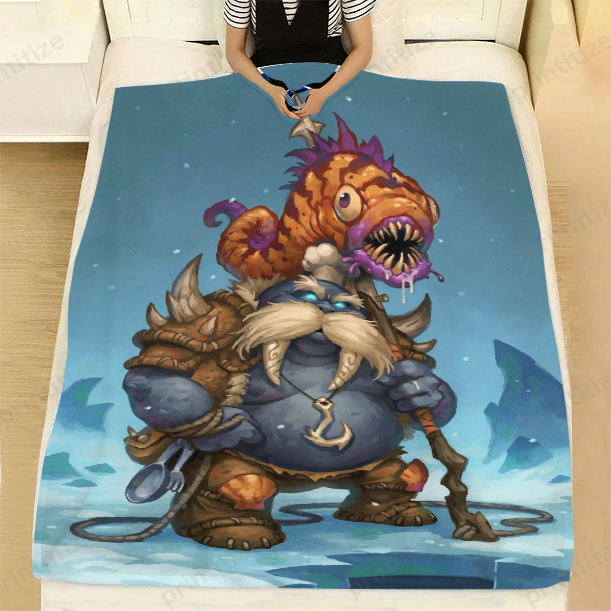 Hearthstone Tuskarr Fisherman Fleece Blanket