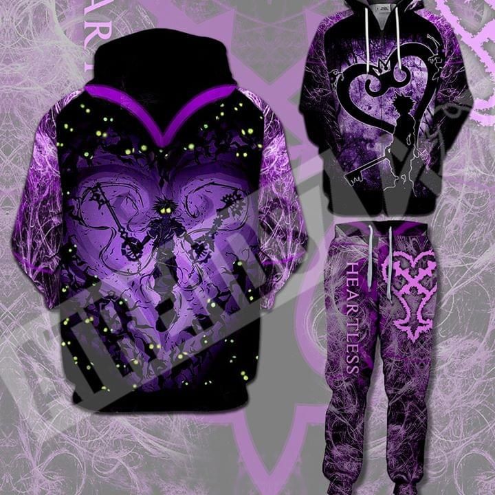 heartless Purple Color all over print 3D Hoodie