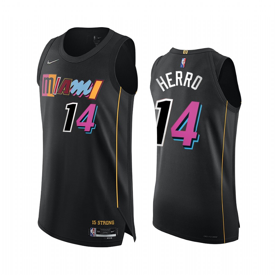 Heat #14 Tyler Herro Black Jersey City Edition 75th Diamond 2021-22