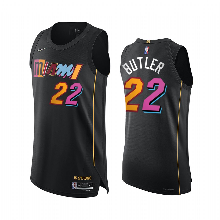 Heat #22 Jimmy Butler Black Jersey City Edition 75th Diamond 2021-22