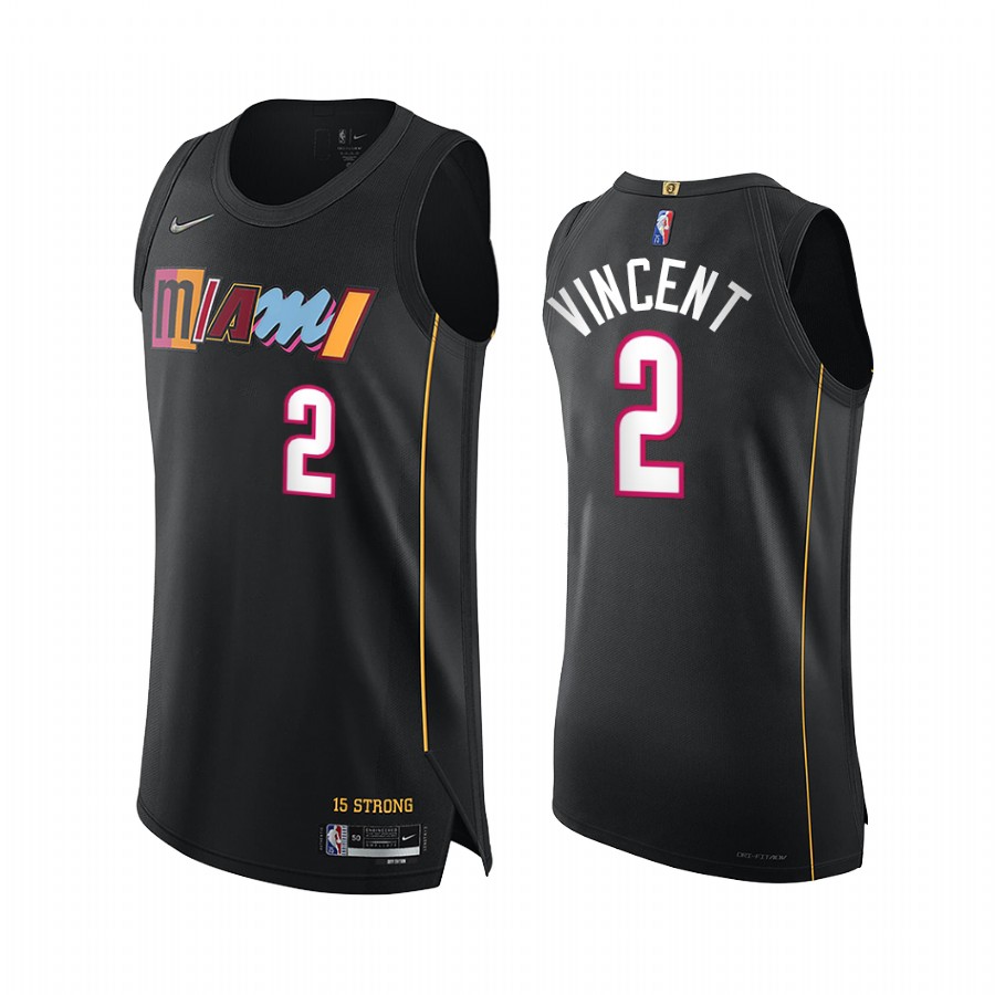 Heat #2 Gabe Vincent Black Jersey City Edition 75th Diamond 2021-22