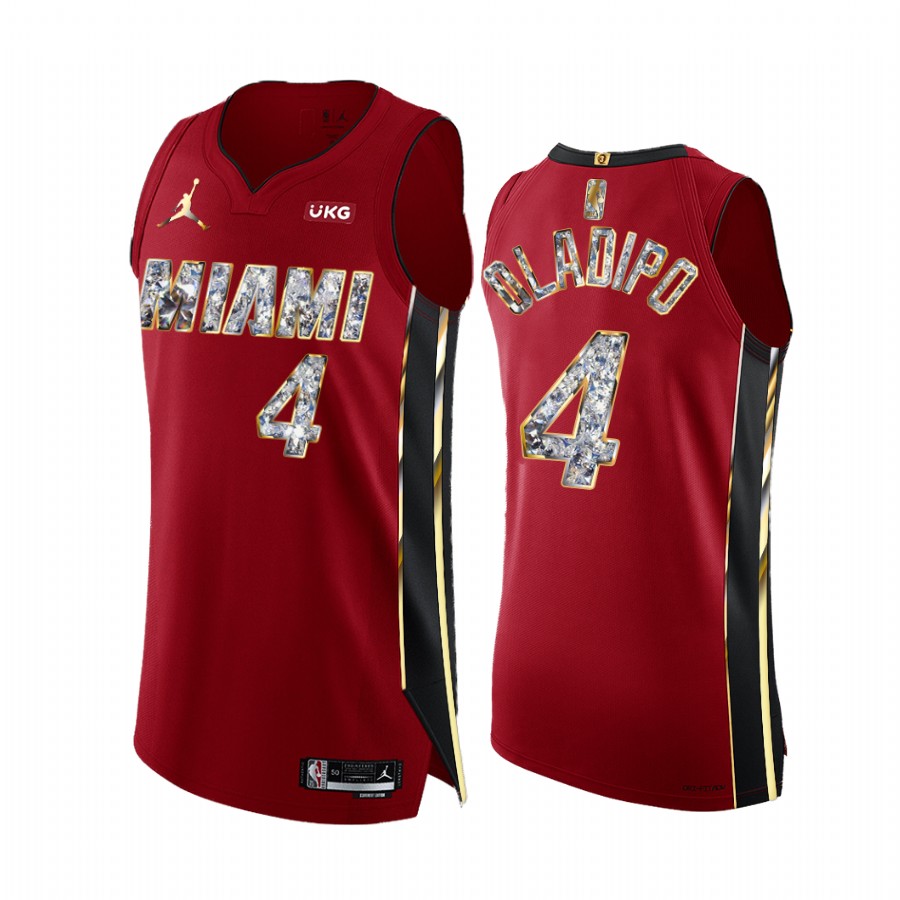 Heat #4 Victor Oladipo Red Jersey NBA 75th Diamond Badge