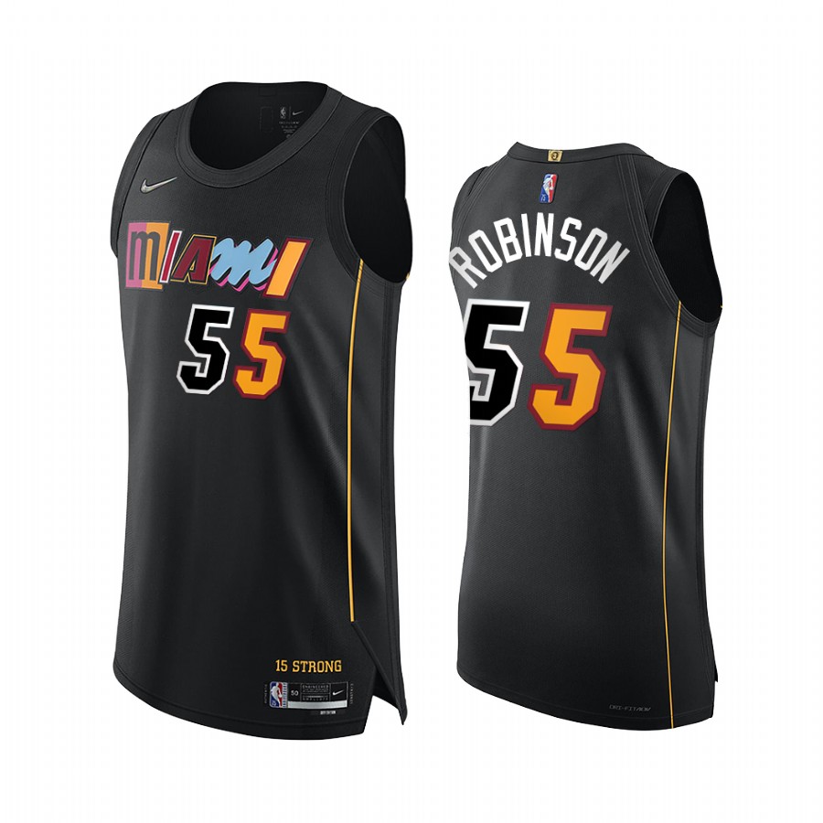Heat #55 Duncan Robinson Black Jersey City Edition 75th Diamond 2021-22