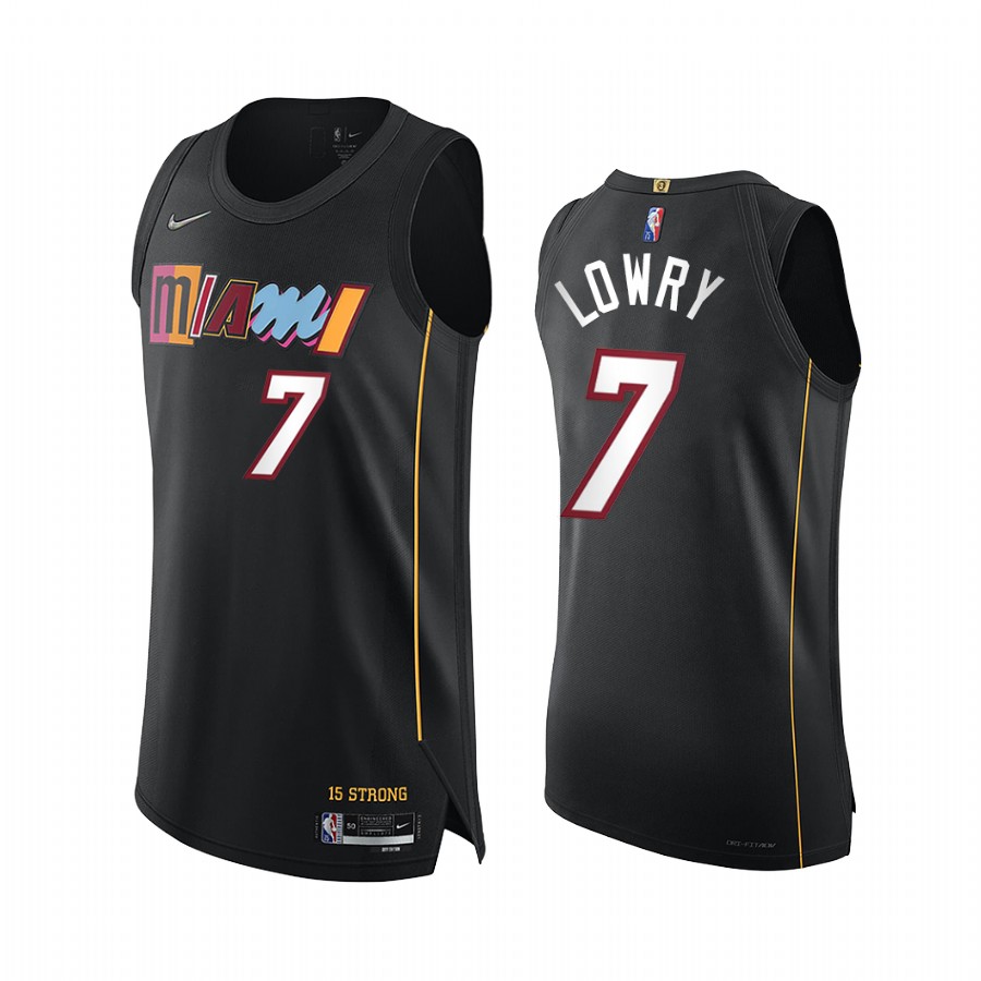 Heat #7 Kyle Lowry Black Jersey City Edition 75th Diamond 2021-22
