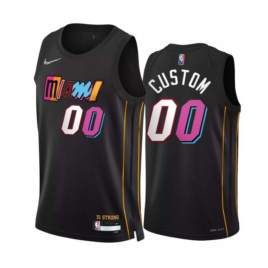 Heat Custom City Edition Black 2021-22 Jersey 75th Anniversary