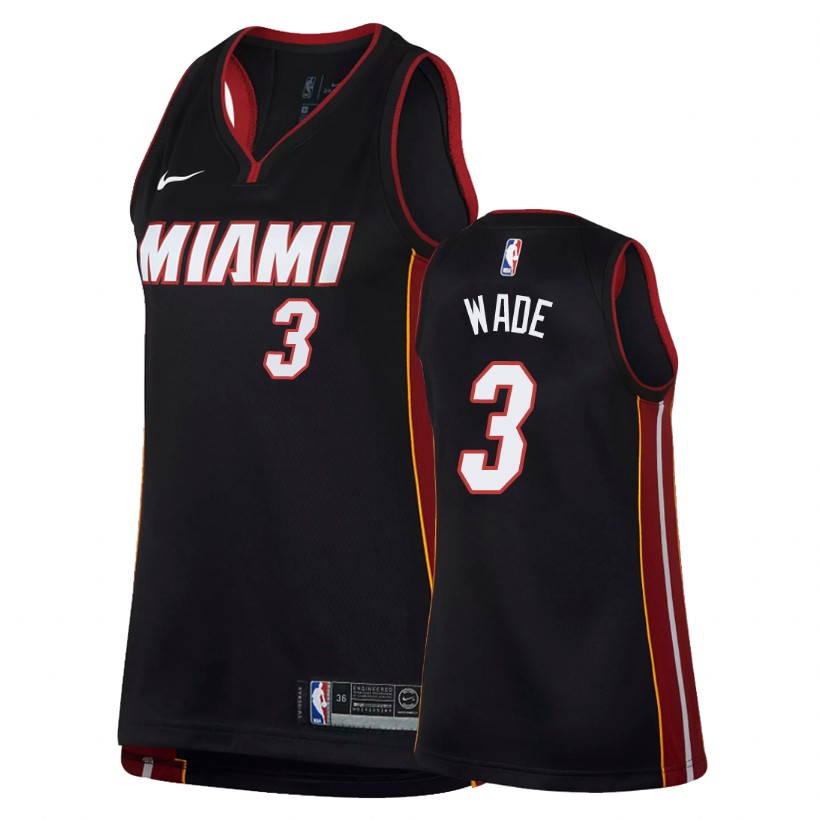 Heat Women Dwyane Wade #3 Icon Black Jersey