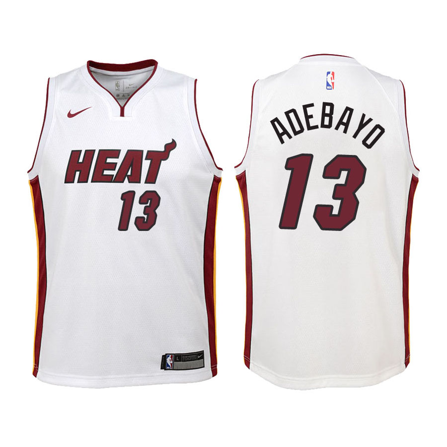 Heat Youth Bam Adebayo #13 Association Edition White Jersey