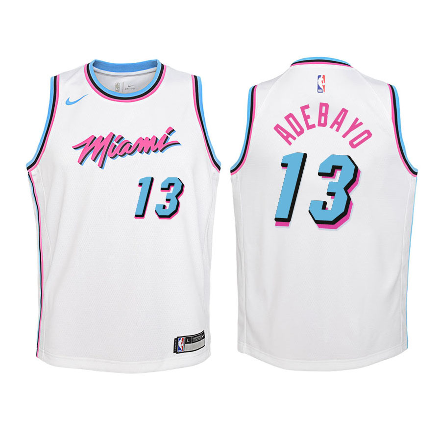 Heat Youth Bam Adebayo #13 City Edition White Jersey