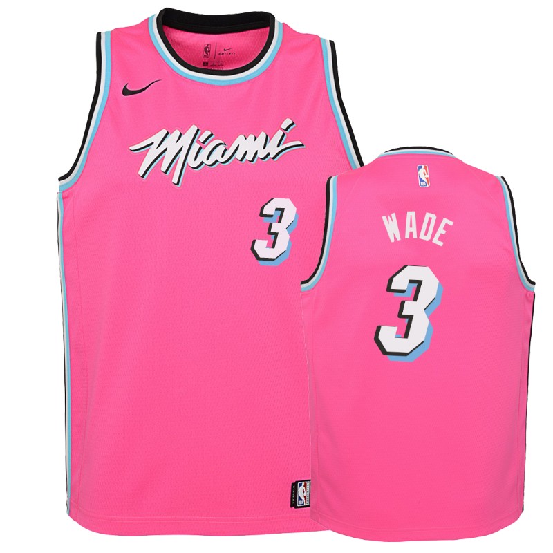 Heat Youth Dwyane Wade #3 2018-19 Earned Pink Jersey