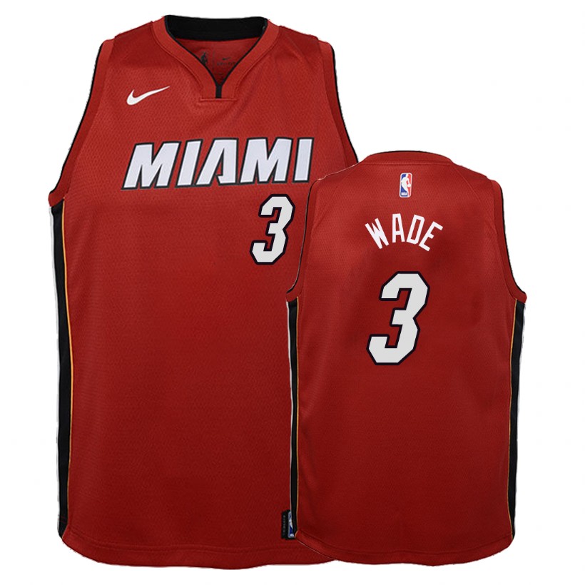 Heat Youth Dwyane Wade #3 Statement Red Jersey