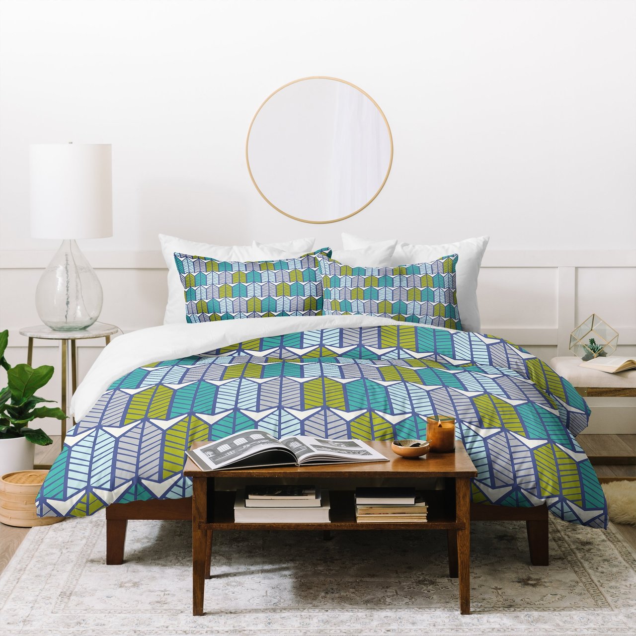 Heather Dutton Arboretum Leafy Greens Duvet Cover Bedding Set