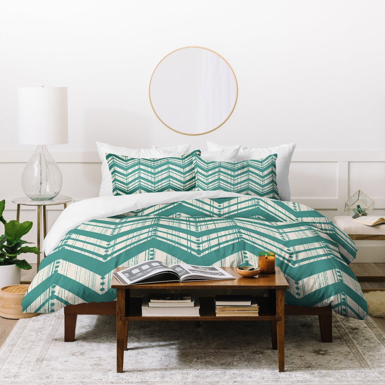 Heather Dutton Weathered Chevron Duvet Cover Bedding Set