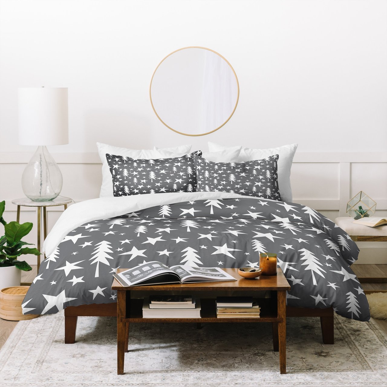 Heather Dutton Wish Upon A Star Grey Duvet Cover Bedding Set
