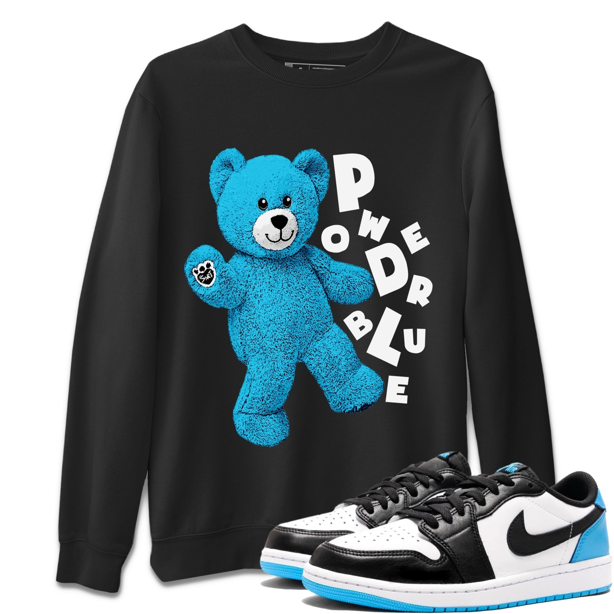 Hello Bear Unisex Sweater – Air Jordan 1 Powder Blue, Sneakers Matching Sweater