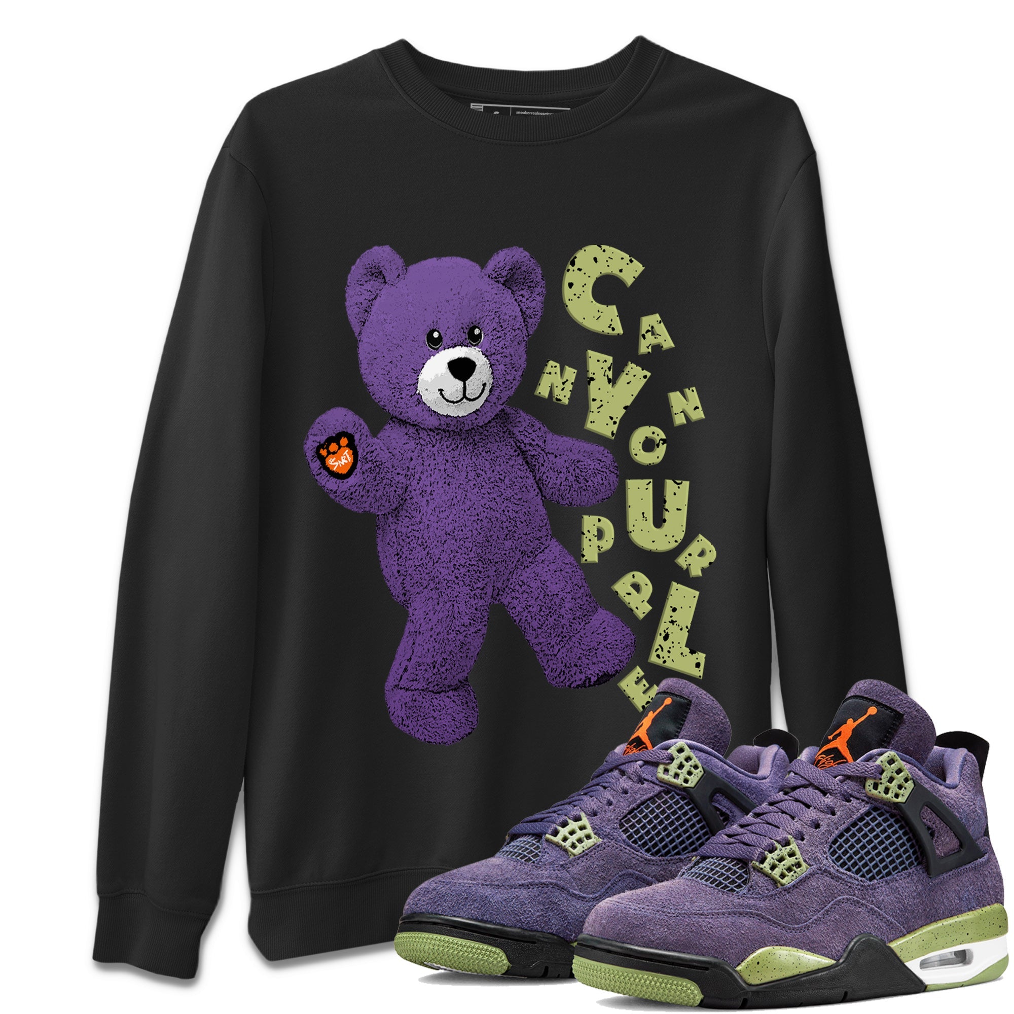 Hello Bear Unisex Sweater – Air Jordan 4 Canyon Purple, Sneakers Matching Sweater