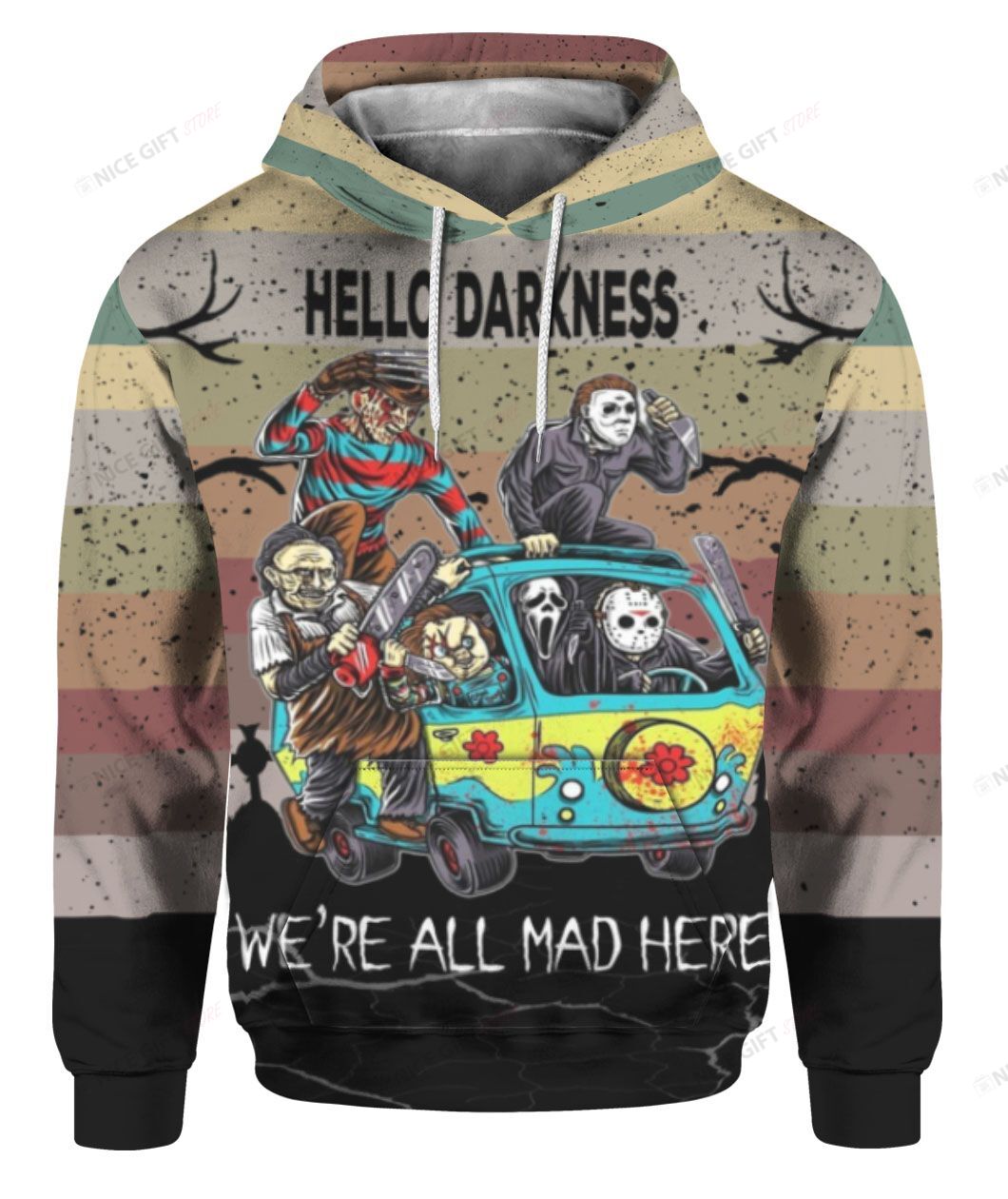 Hello Darkness We’re All Mad Here 3D Hoodie Gift For Fans