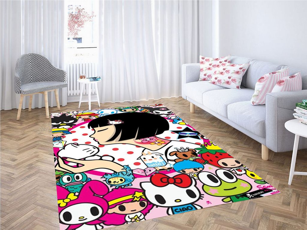 Hello Kitty Art Living Room Modern Carpet Rectangle Rug