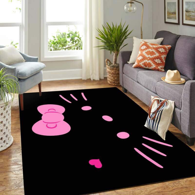 Hello Kitty Face Carpet Floor Area Rectangle Rug