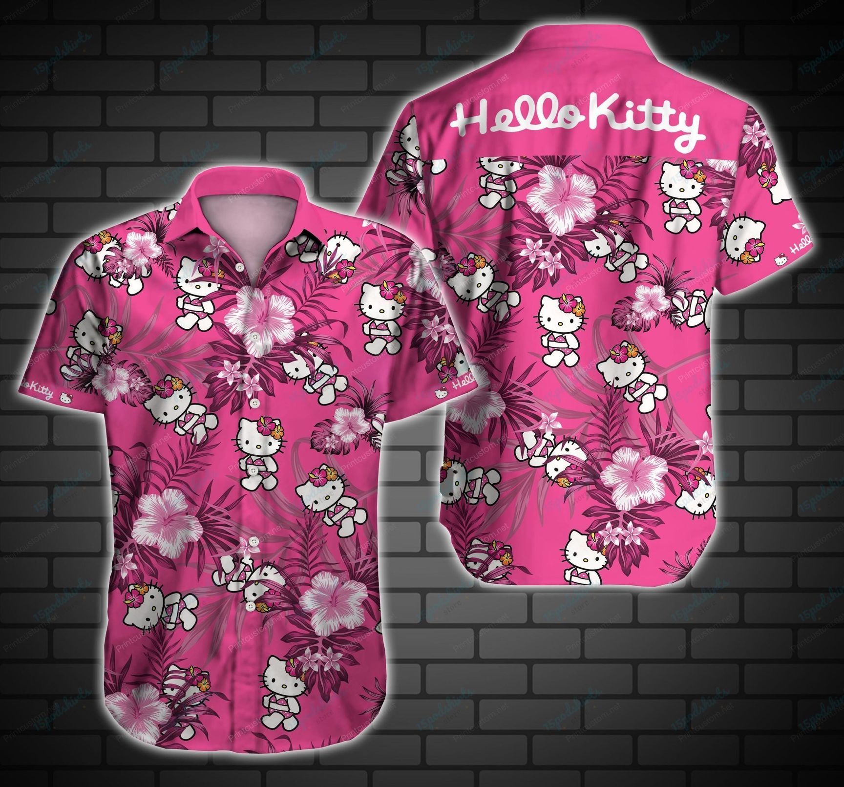 Hello Kitty Style Hawaiian Shirt