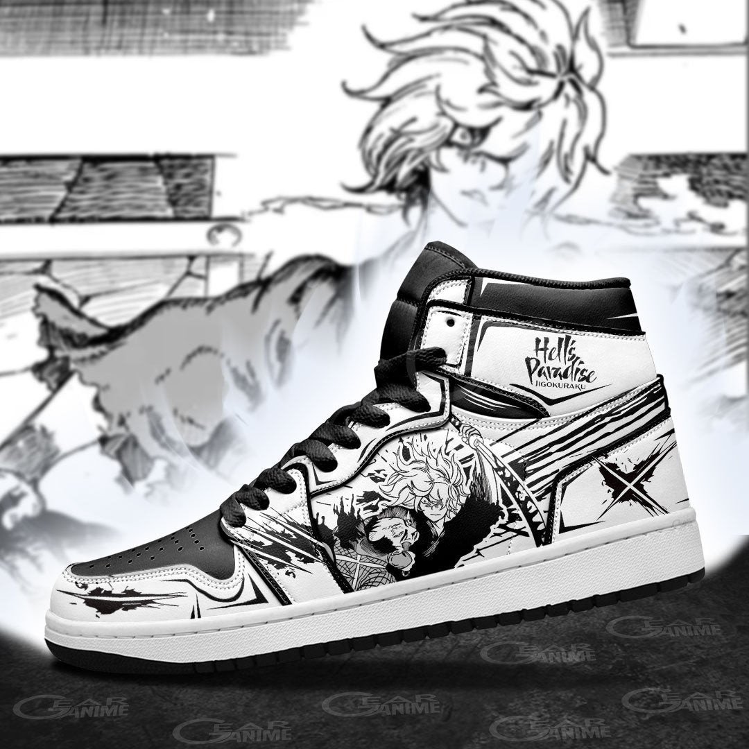 Hell’s Paradise Jigokuraku Gabimaru The Hollow JD1s Sneakers Anime Shoes, Air Jordan Hightop