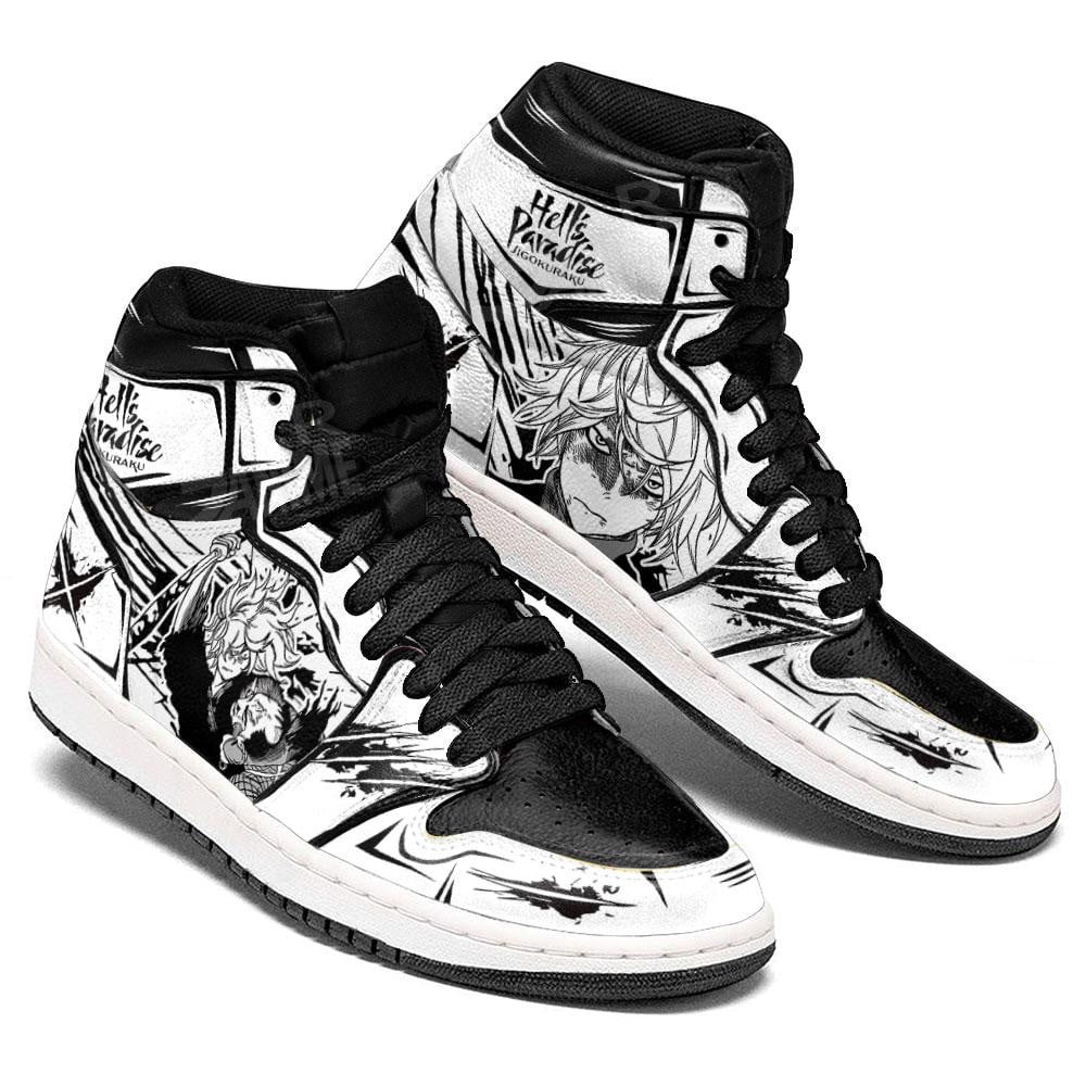 Hell’s Paradise Jigokuraku Gabimaru The Hollow JD1s Sneakers Anime Shoes, Air Jordan Hightop
