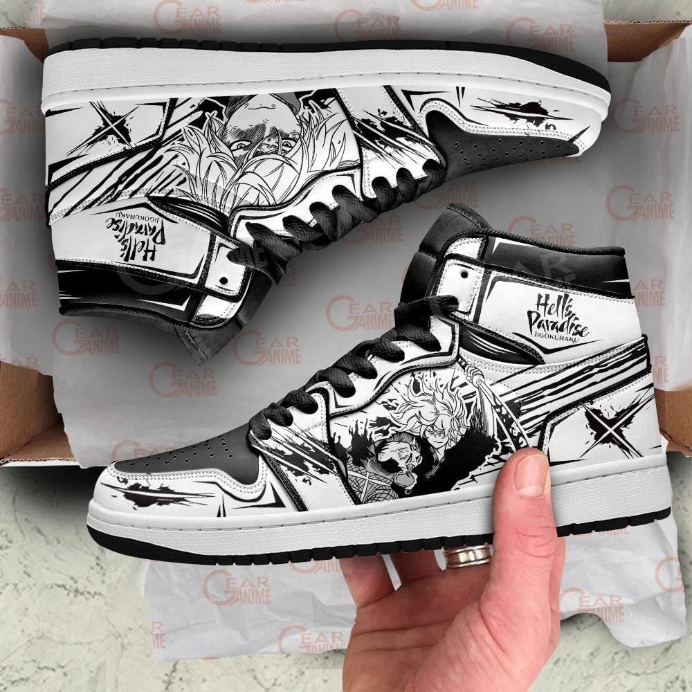 Hell’s Paradise Jigokuraku Gabimaru The Hollow JD1s Sneakers Anime Shoes, Air Jordan Hightop