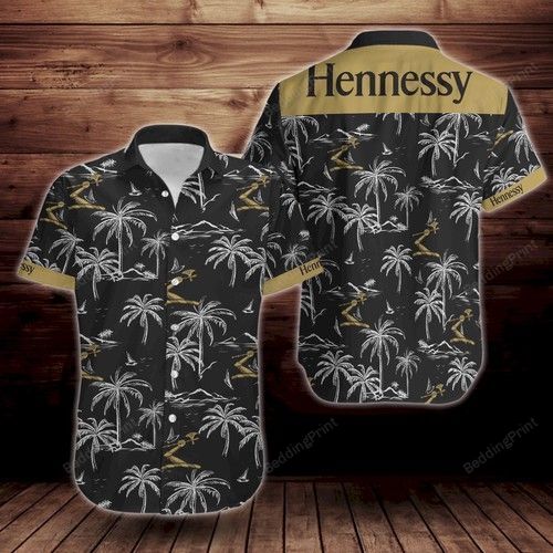 Hennessy Palm Tree Tropical Flower Hawaiian Shirt
