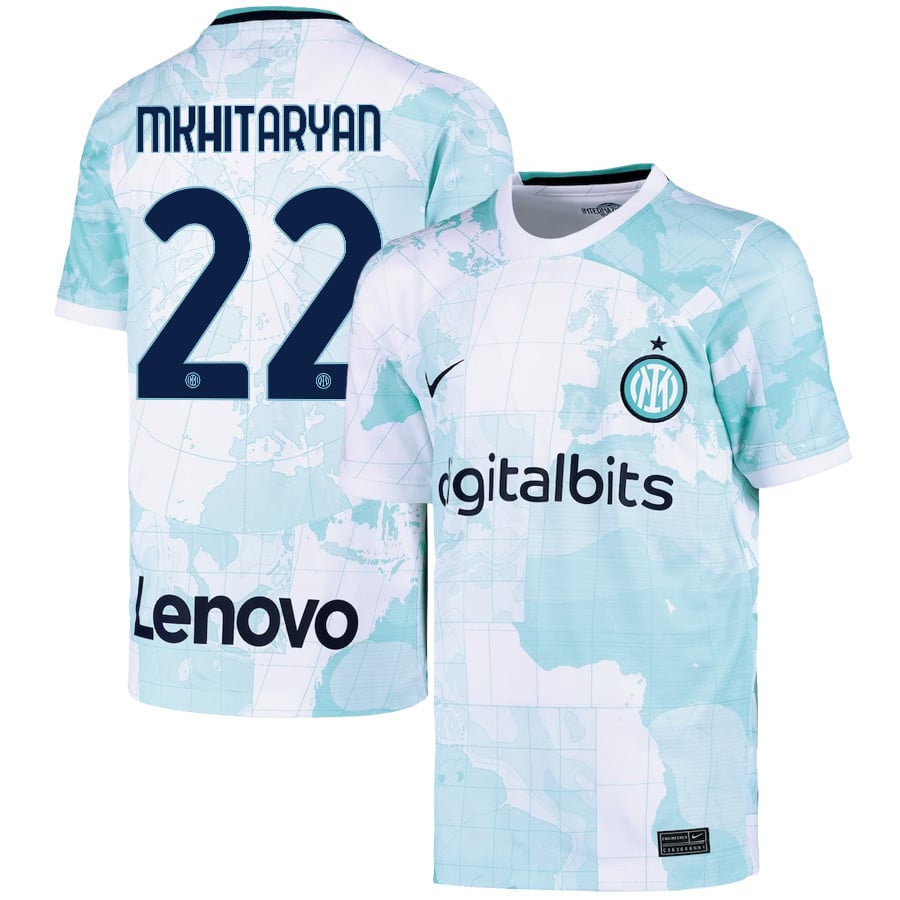 Henrikh Mkhitaryan 22 Inter Milan 2022/23 Away Jersey – Youth, Light Green
