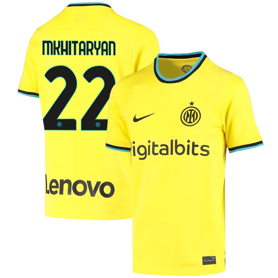 Henrikh Mkhitaryan 22 Inter Milan 2022/23 Third Jersey – Youth, Yellow