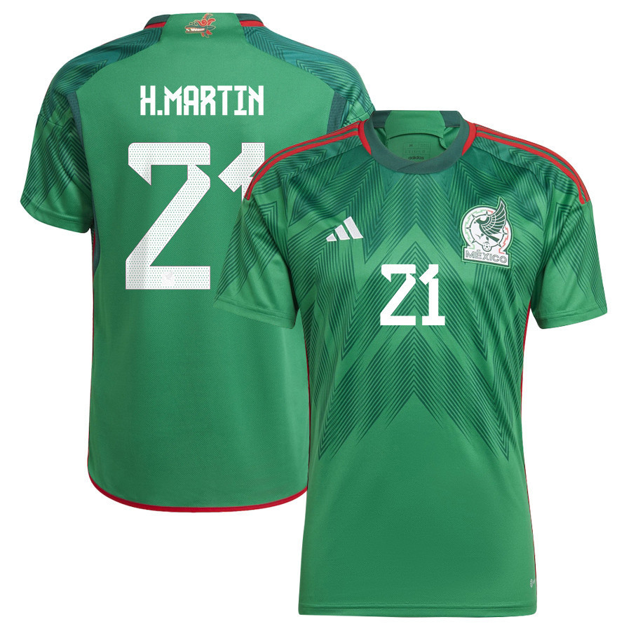 Henry Martín 21 Mexico National Team Qatar World Cup 2022-23 – Green Home  Soccer Jersey