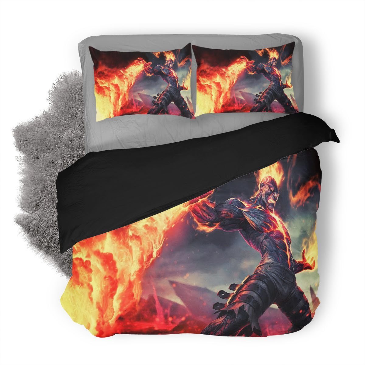 Hero With Fire 3D Customized Duvet Cover Bedding Set