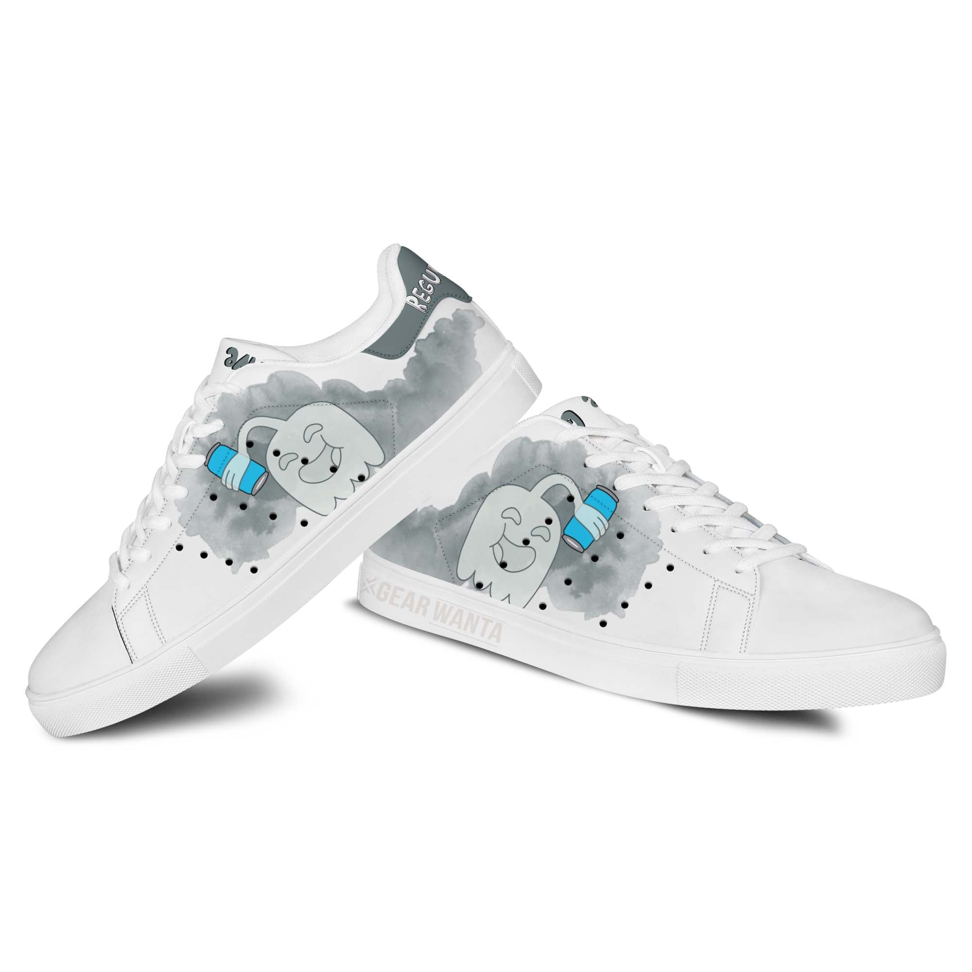 Hi Five Ghost Regular Show Skate Shoes Custom Color Cartoon Sneakers