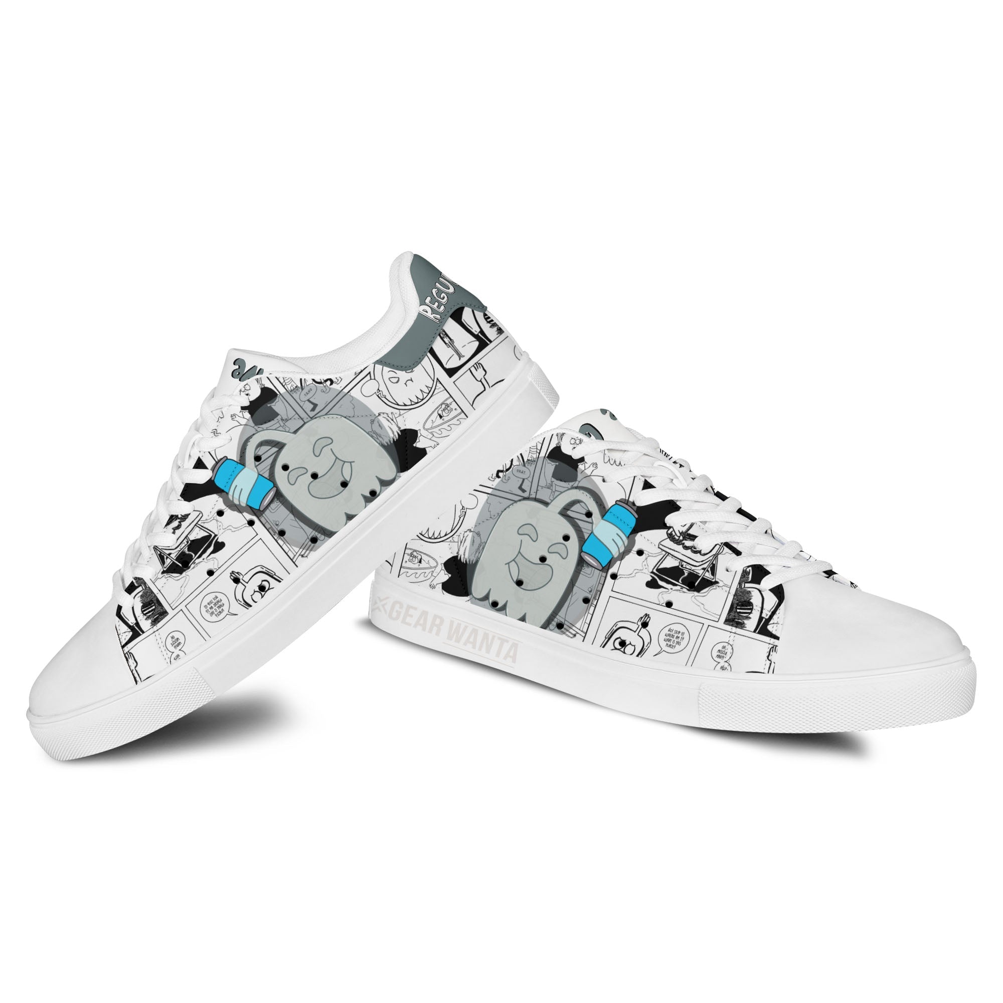Hi Five Ghost Regular Show Skate Shoes Custom Comic Style