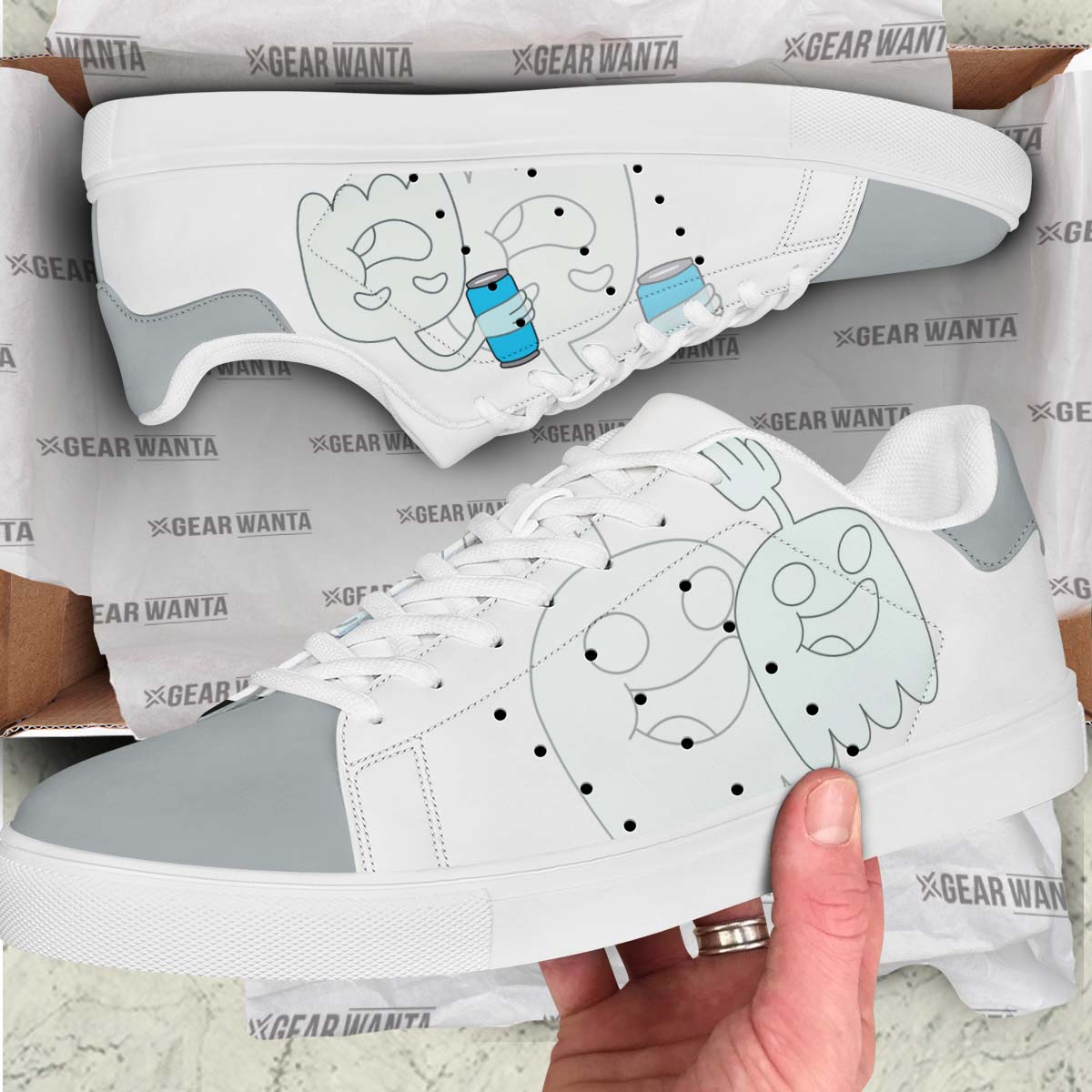 Hi Five Ghost Skate Shoes Custom Regular Show Cartoon Sneakers