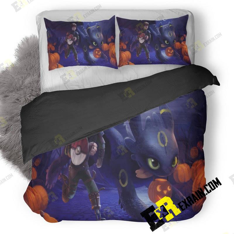 Hiccup And Toothless Artwork 1F 3D Customized Duvet Cover Bedding Set