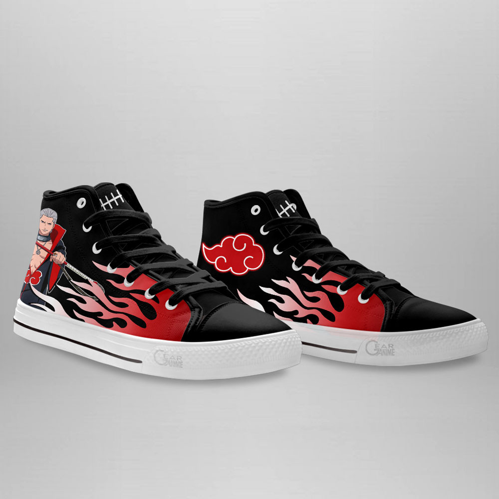 Hidan High Top Shoes Custom Akatsuki Sneakers Flame Style