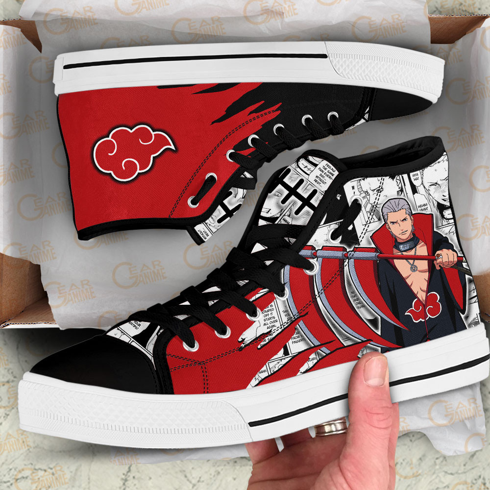 Hidan High Top Shoes Custom Anime Akatsuki Sneakers Mix Manga